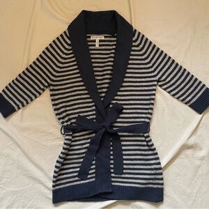Aeropostale Navy and Gray Striped Cardigan